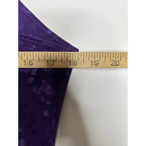California Miss Satin Slip Dress Lace Y2k 90s Fairy VTG Floral Purple Size Large - Picture 7 of 7